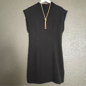 NWT Rebecca Minkoff Black Sleeveless Sweatshirt Dress Mock Neck Cap Sleeve